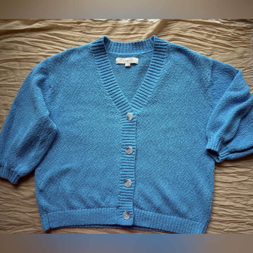LOFT Women's Vibrant Blue Cardigan